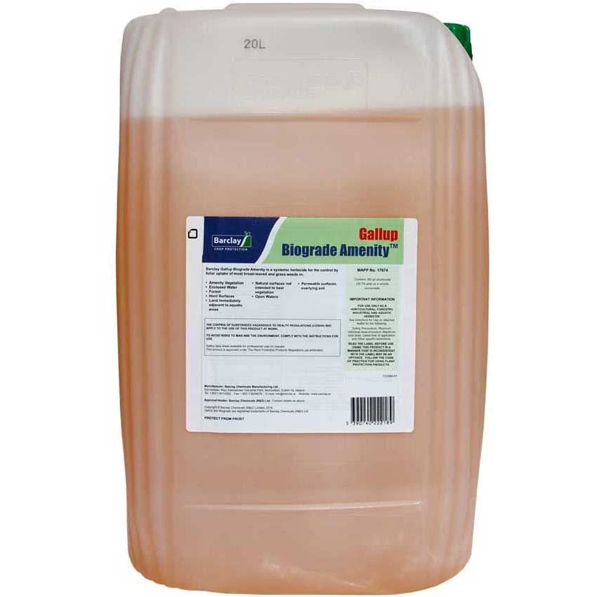 Gallup Biograde Amenity 20L Glyphosate - Use In Public And Aquatic Areas 1 Gallup Biograde Amenity 20L Glyphosate - Use In Public And Aquatic Areas