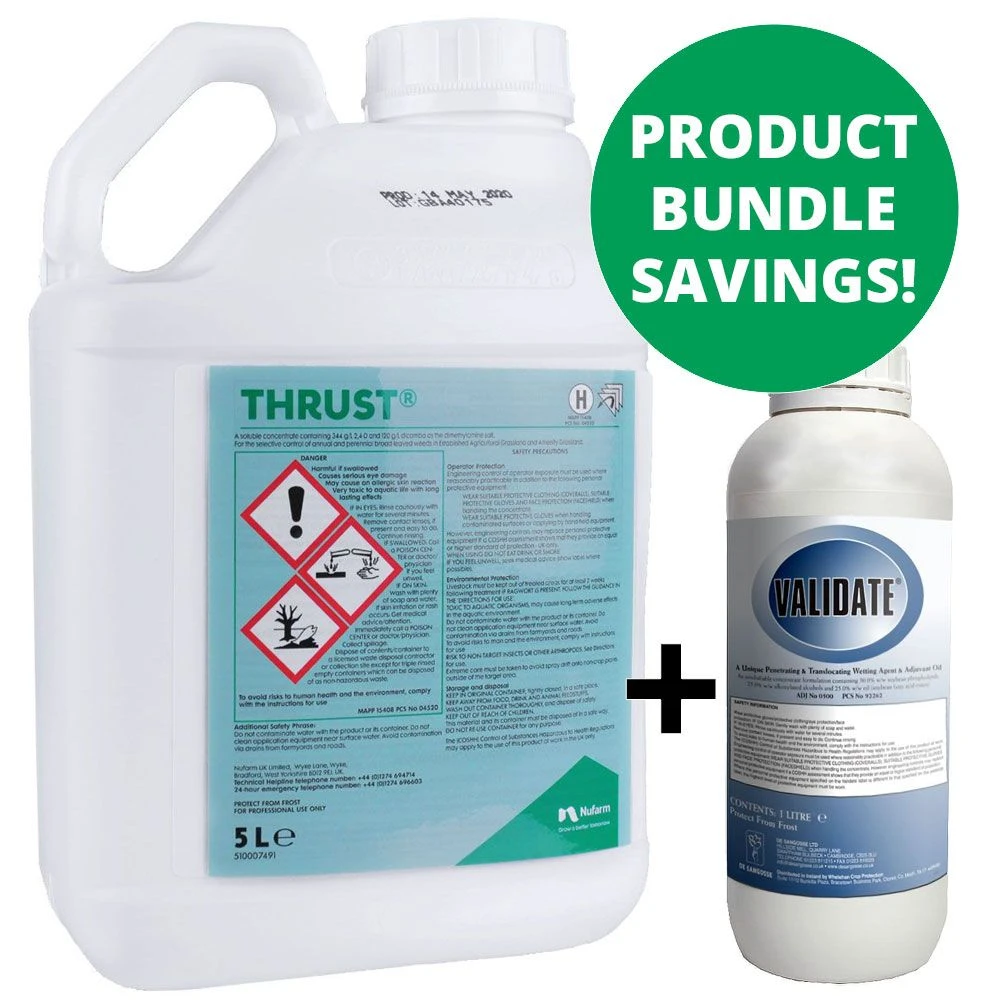 Thrust 5L & Validate 1L Bundle -Improving Ragwort & Weed Control 1 Thrust 5L & Validate 1L Bundle -Improving Ragwort & Weed Control
